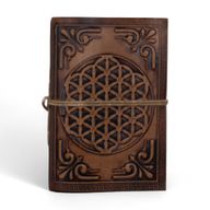 Carnets ésotériques cuir assortis moyens (12,5x9 cm) – Présentoir