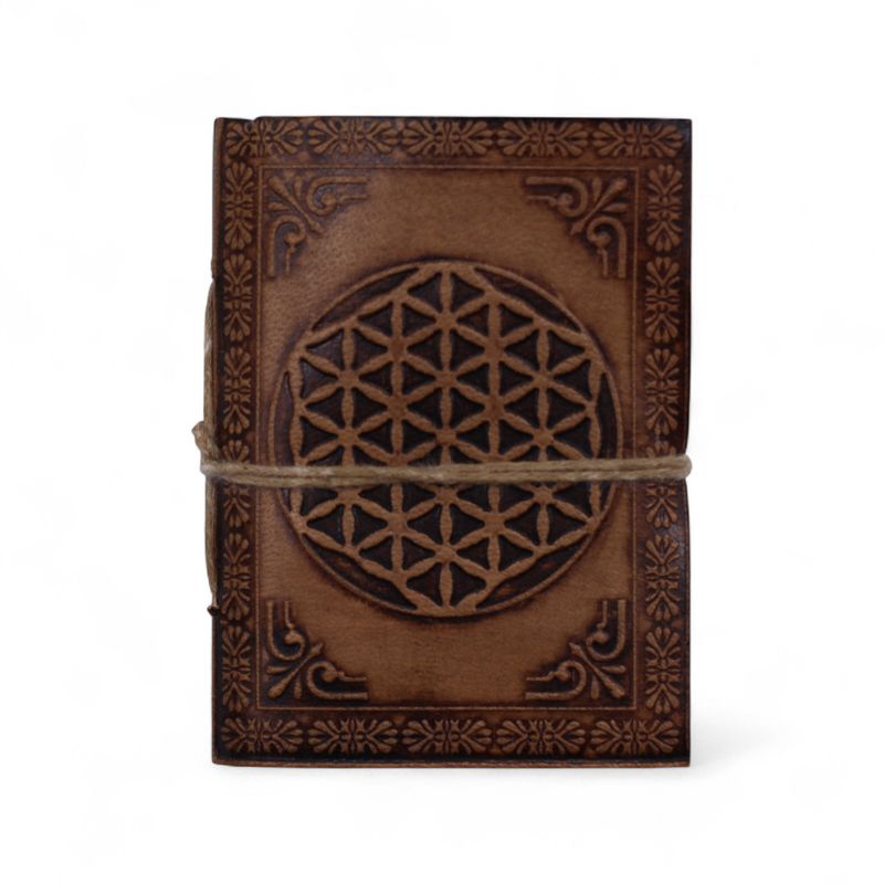 Petits carnets ésotériques cuir assortis (10x7,5 cm) – Présentoir
