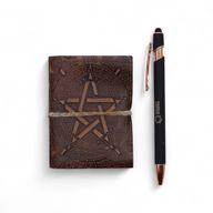Petits carnets ésotériques cuir assortis (10x7,5 cm) – Présentoir
