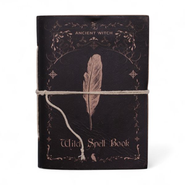 Carnets rituels sorcière cuir assortis (15x11,5 cm) – Présentoir