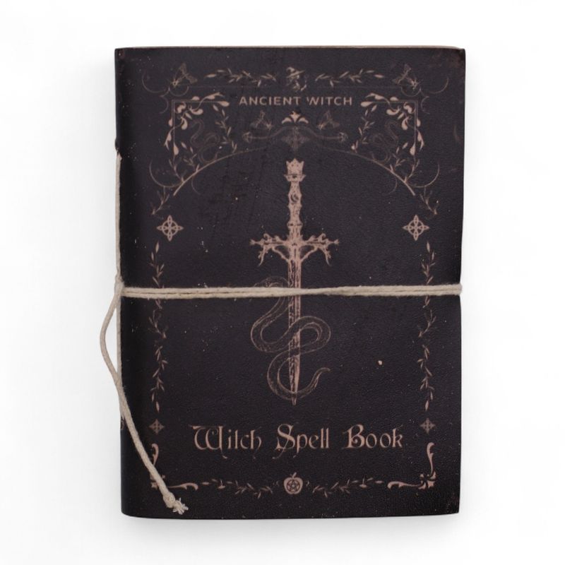 Carnets rituels sorcière cuir assortis (15x11,5 cm) – Présentoir