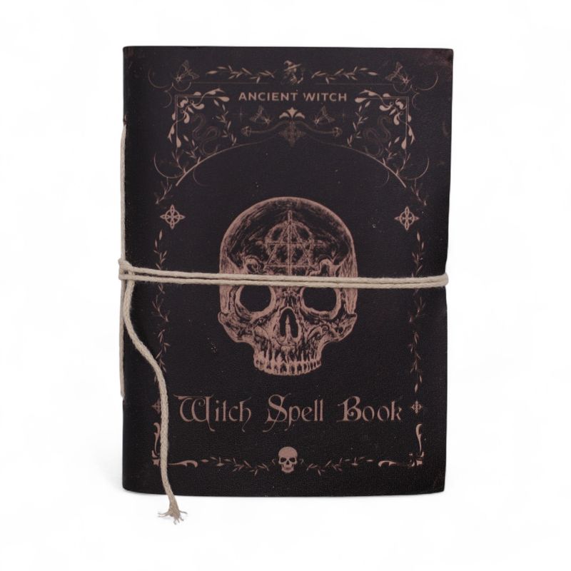 Carnets rituels sorcière cuir assortis (15x11,5 cm) – Présentoir