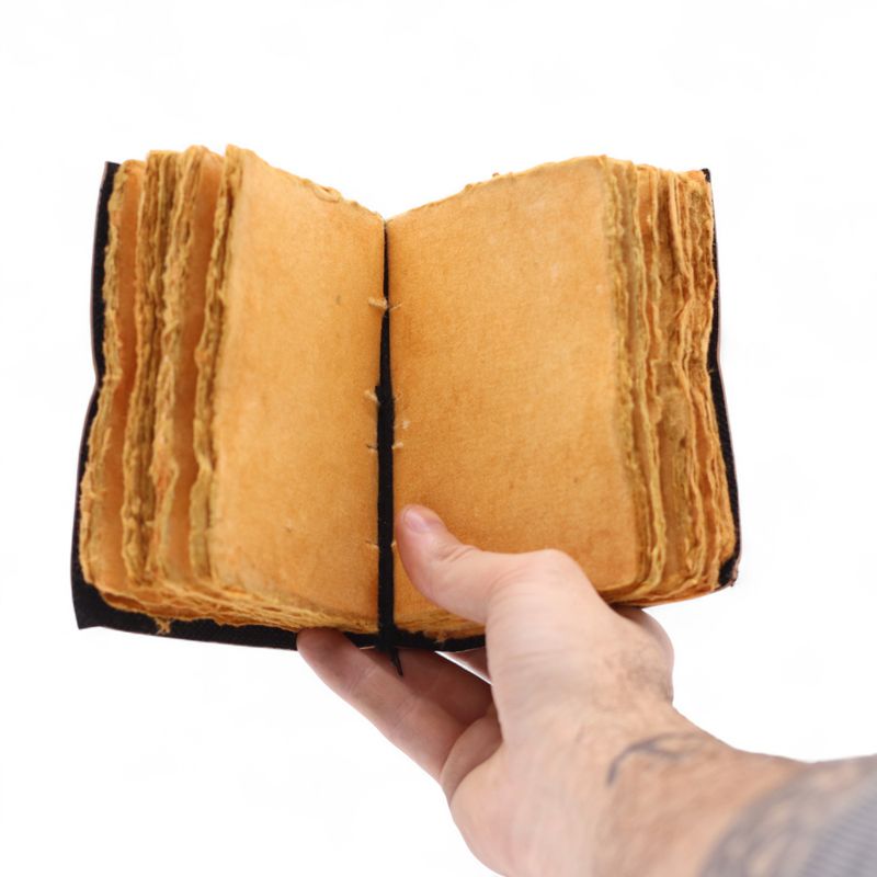 Carnet cuir épais bords frangés (12,5x9 cm) – Histoires que je me raconte