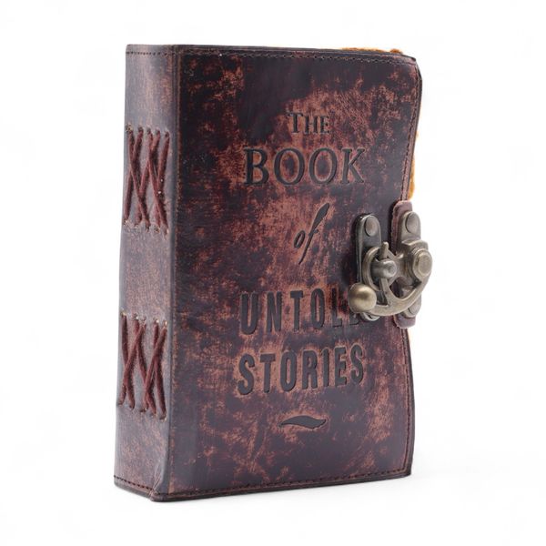 Carnet cuir épais bords frangés (15x10 cm) – Livre des histoires oubliées