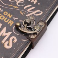 Carnet cuir imprimé (18x13 cm) – Ne renonce jamais à tes rêves – 200 pages