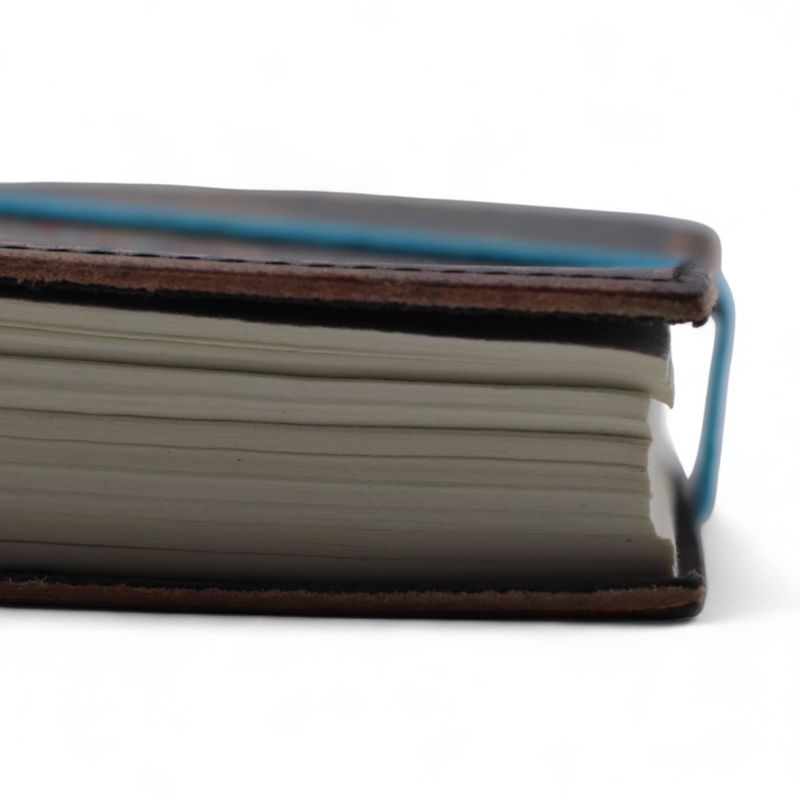 Carnet cuir imprimé (18x13 cm) – Chakras alignés AF – 200 pages unies