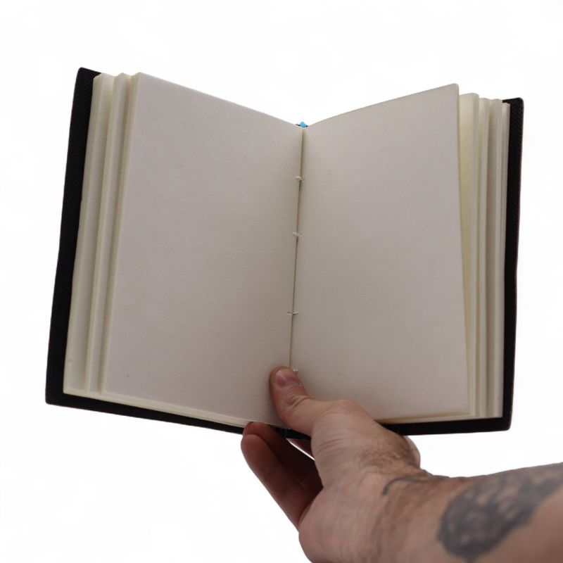 Carnet cuir imprimé (18x13 cm) – Chakras alignés AF – 200 pages unies