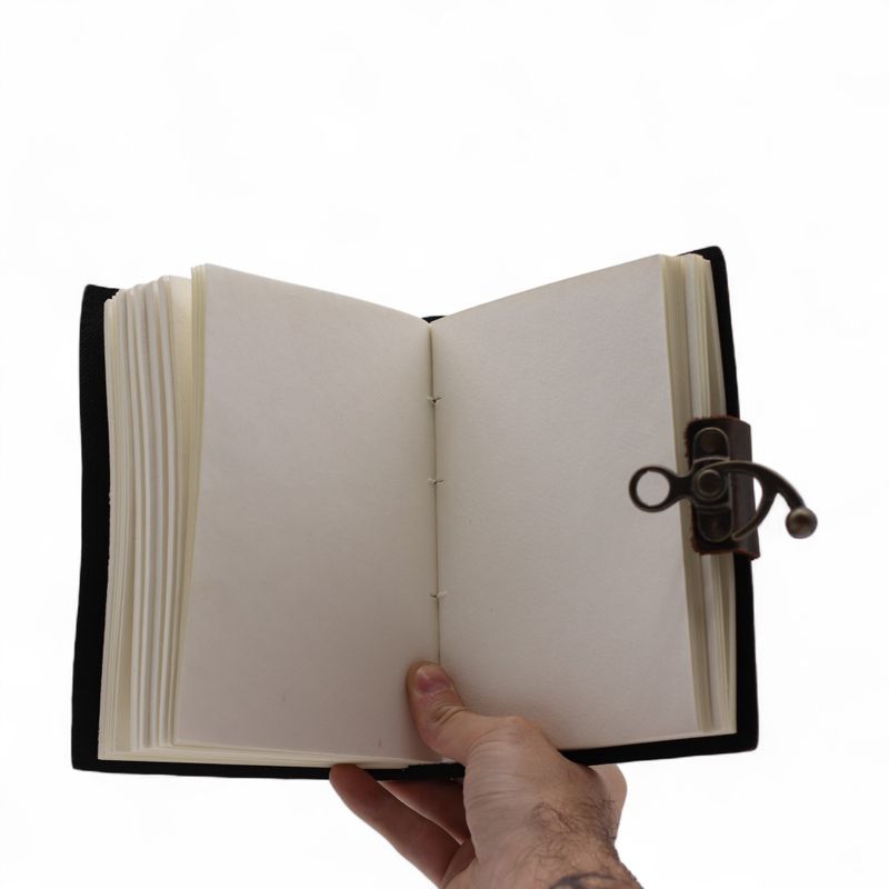 Carnet cuir imprimé (18x13 cm) – Stop à la Procrastination – 200 pages unies