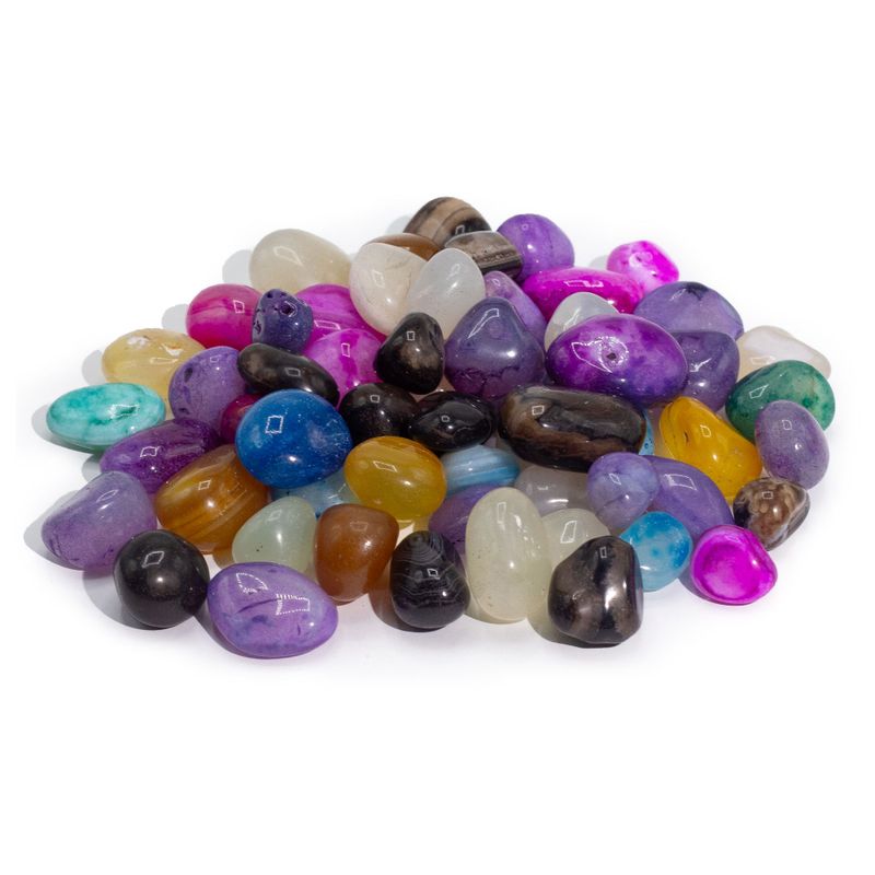 Agate mélangée traité vrac – 1 kg (env. 70 pierres) – 7 couleurs