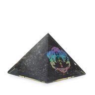 Petite pyramide orgonite 5,5x4,5 cm – Chakra Bouddha – Tourmaline noire