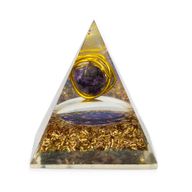Pyramide orgonite moyenne 7x6 cm – Améthyste enroulée – Cuivre