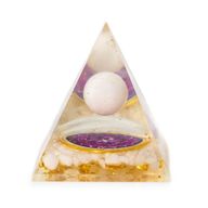 Pyramide orgonite moyenne 7x6 cm – Sphère de quartz – Quartz