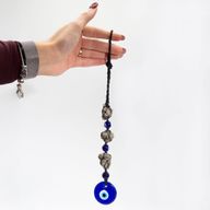 Pendent Pyrite & Perles – Œil Protecteur