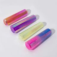 Pointes Obélisques en Gemme env. 9 cm – Quartz Aura Cristal – Vert Pâle