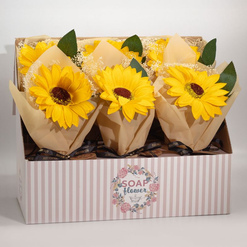 Présentoir de Fleurs de Savon – Tournesol