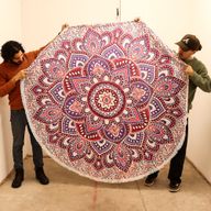Grande tenture ronde mandala (180 cm) – Rose & Violet