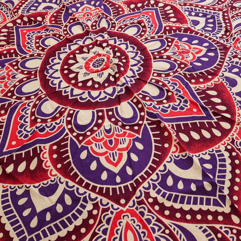 Grande tenture ronde mandala (180 cm) – Rose & Violet
