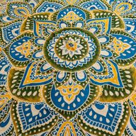 Grande tenture ronde mandala (180 cm) – Jaune & Bleu