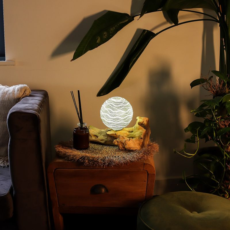 Lampe Lueur Flottante abat-jour Luna gris