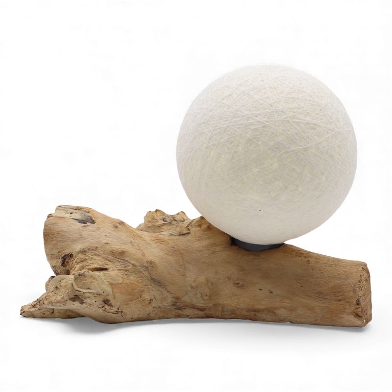 Lampe Lueur Flottante abat-jour Luna ivoire en coton