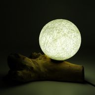 Lampe Lueur Flottante abat-jour Luna ivoire en coton