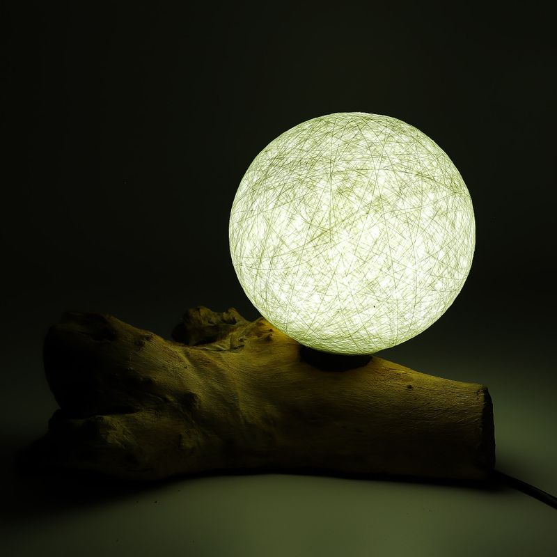 Lampe Lueur Flottante abat-jour Luna ivoire en coton