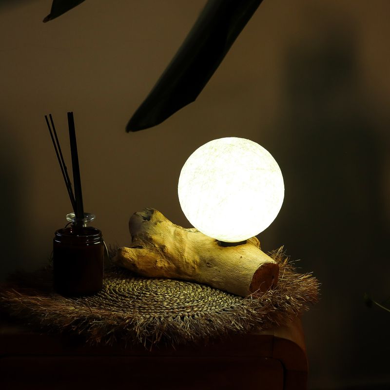 Lampe Lueur Flottante abat-jour Luna ivoire en coton