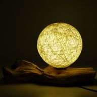 Lampe Lueur Flottante abat-jour enveloppe en coton crème