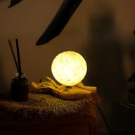 Lampe Lueur Flottante abat-jour enveloppe en coton crème
