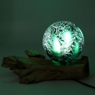 Lampe Lueur Flottante abat-jour craquelé émeraude