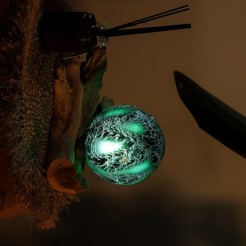Lampe Lueur Flottante abat-jour craquelé émeraude