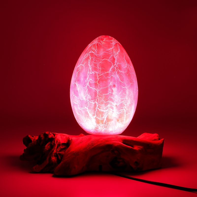 Lampe Lueur Flottante abat-jour Œuf de feu craquelé – orange