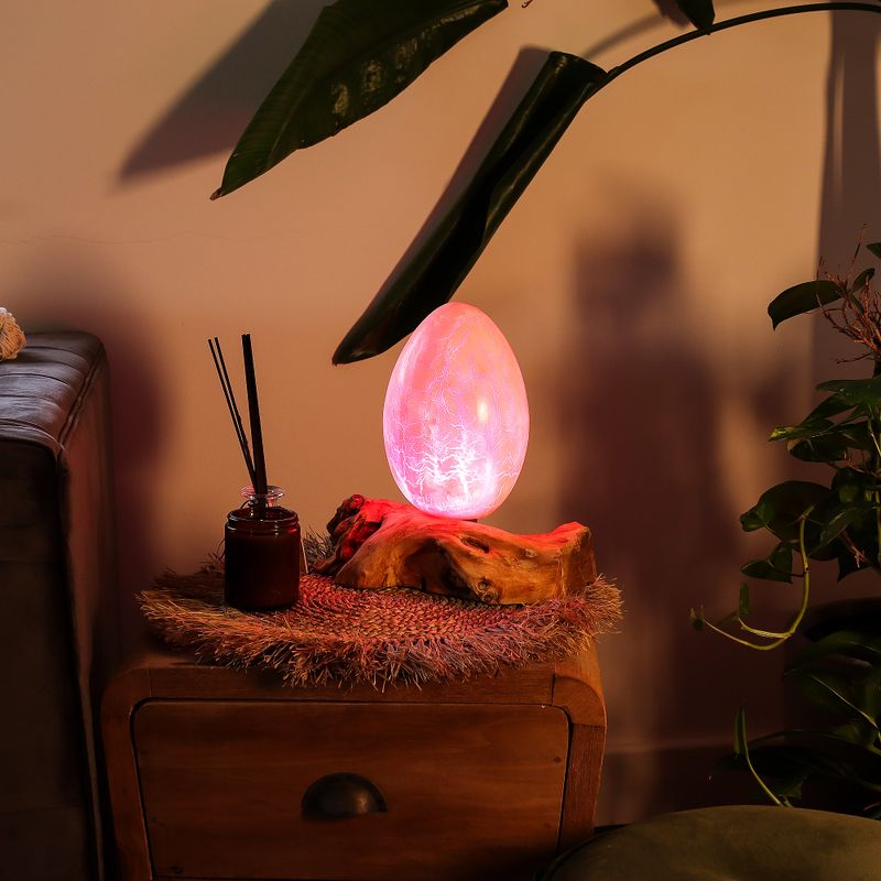 Lampe Lueur Flottante abat-jour Œuf de feu craquelé – orange