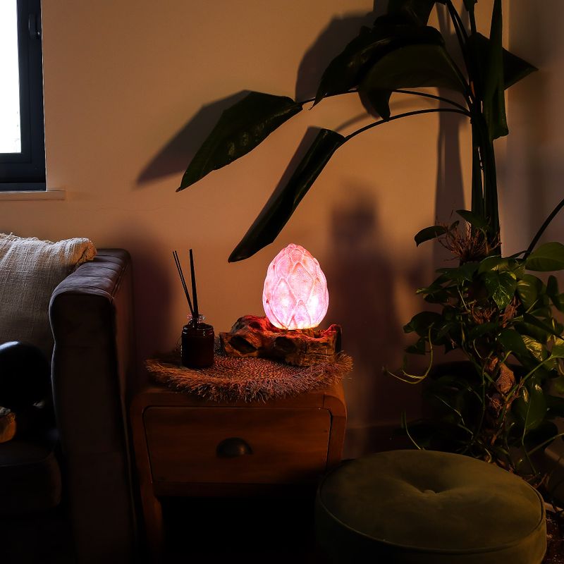 Lampe Lueur Flottante abat-jour Fleur de lotus craquelée – violet