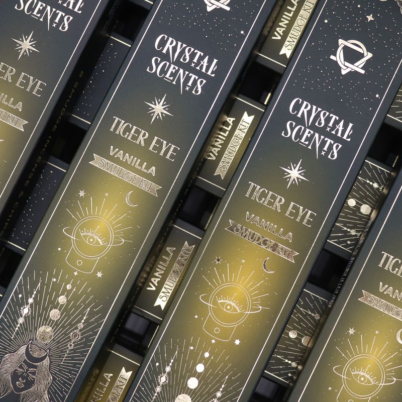 Encens & Cristaux Œil de Tigre - Coffret Vanille