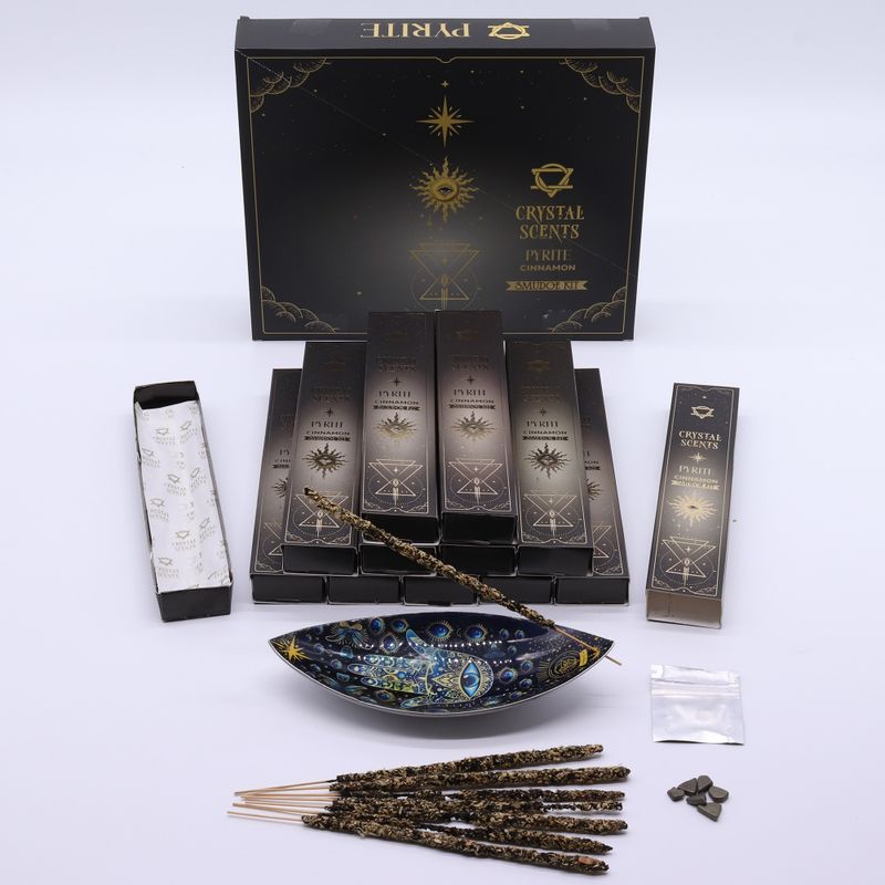 Encens & Cristaux Pyrite - Coffret Cannelle