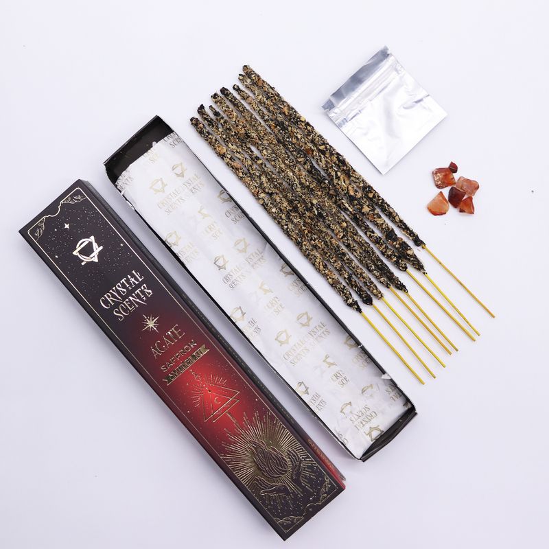Encens & Cristaux Agate Rouge - Coffret Safran