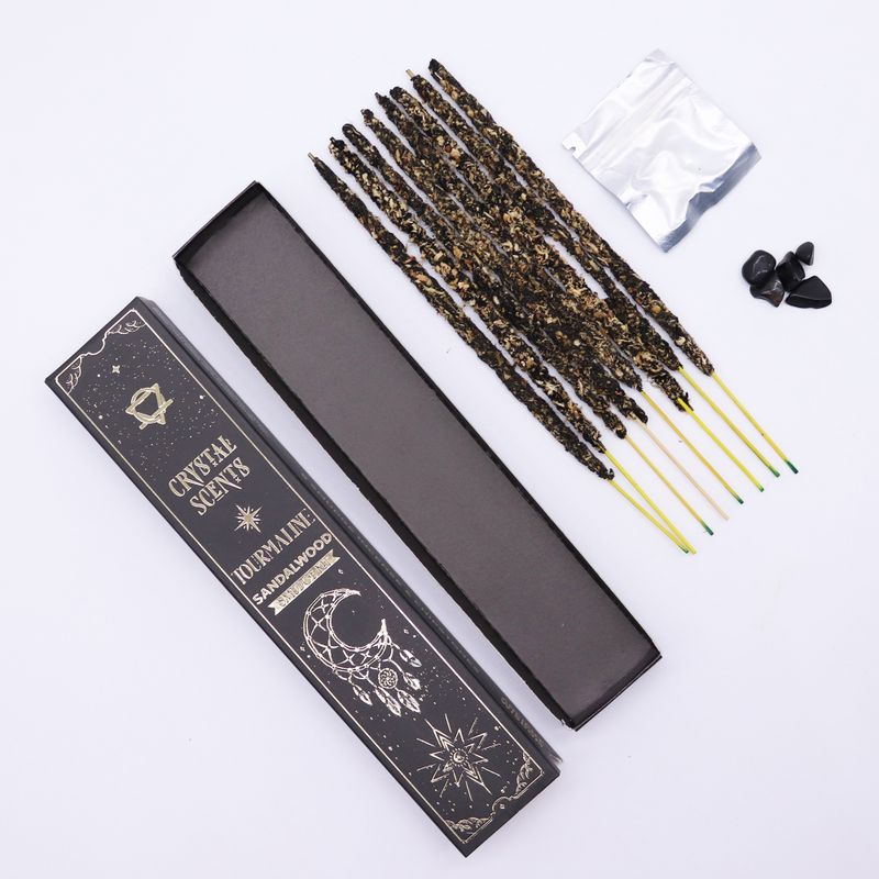 Encens & Cristaux Tourmaline - Coffret Bois de Santal