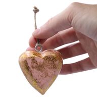 Grands cœurs en bois –Rose doré (50) en bocal