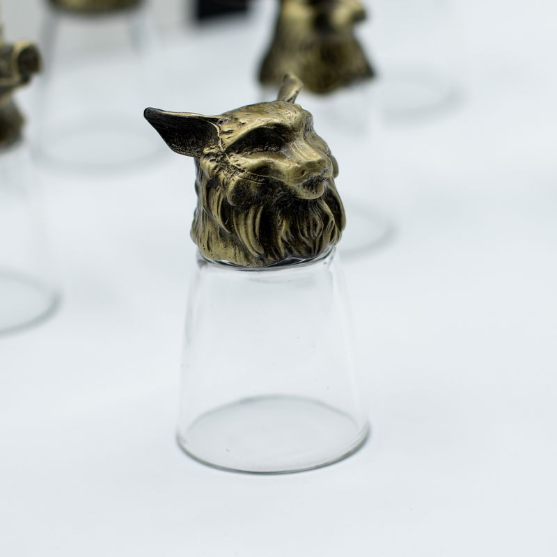 Verres à shot (25 ml) – Forêt & Créatures Mystiques – Bronze Antique