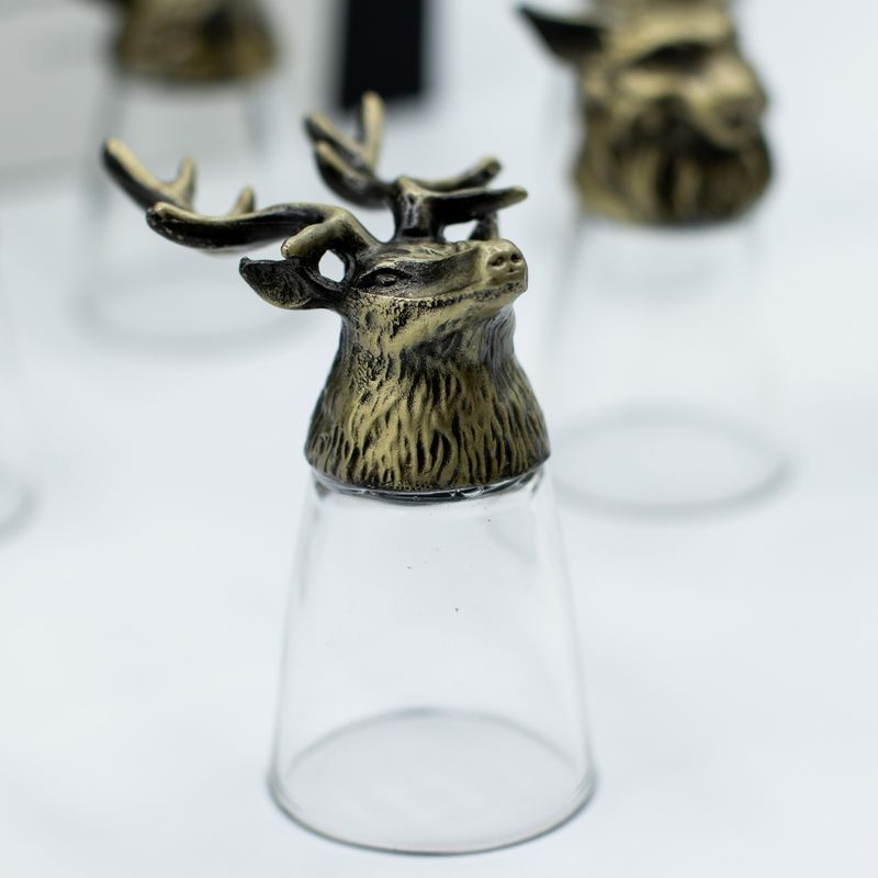 Verres à shot (25 ml) – Forêt & Créatures Mystiques – Bronze Antique