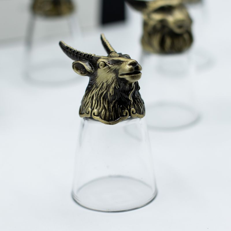 Verres à shot (25 ml) – Forêt & Créatures Mystiques – Bronze Antique