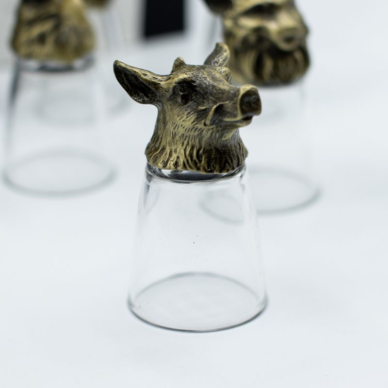 Verres à shot (25 ml) – Forêt & Créatures Mystiques – Bronze Antique