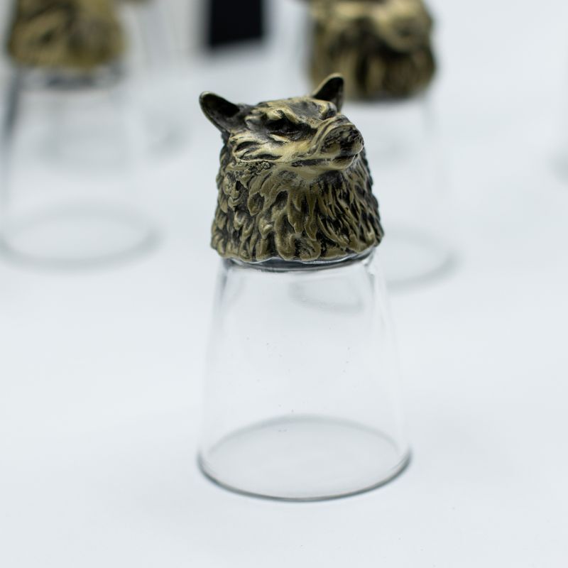Verres à shot (25 ml) – Forêt & Créatures Mystiques – Bronze Antique