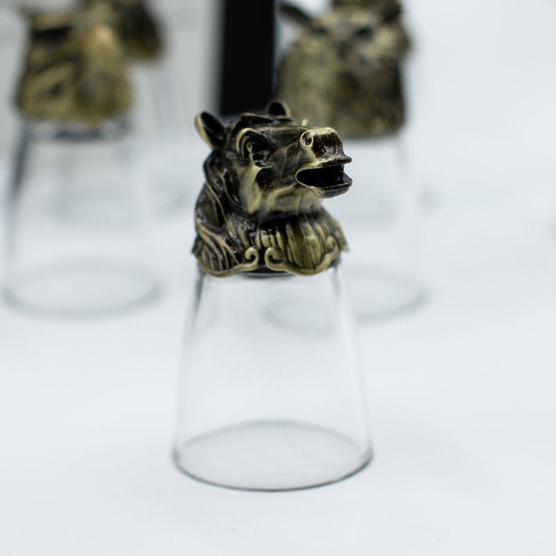 Verres à shot (25 ml) – Forêt & Créatures Mystiques – Bronze Antique