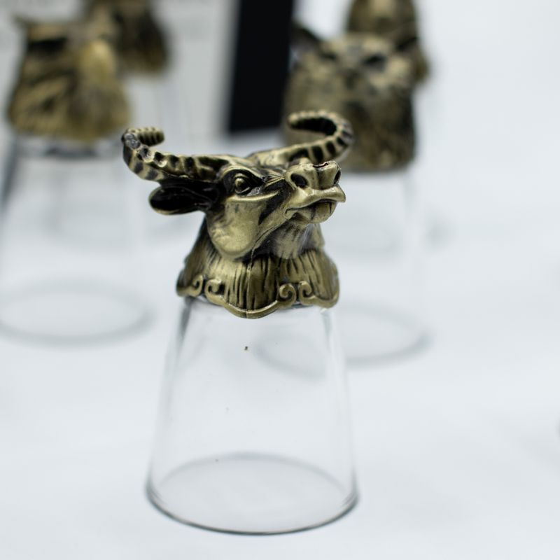 Verres à shot (25 ml) – Forêt & Créatures Mystiques – Bronze Antique