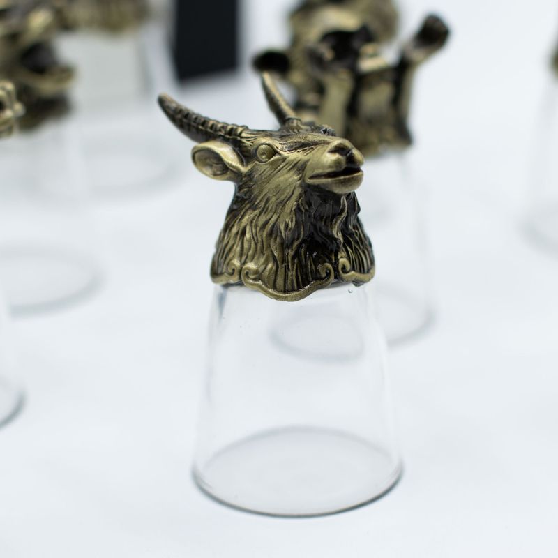 Verres à shot (25 ml) – Créatures du Zodiaque Chinois – Bronze Antique