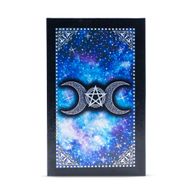 Tarot feuille métallisée bleue – Visage de lune – avec livret
