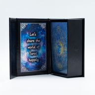 Tarot feuille métallisée bleue – Visage de lune – avec livret