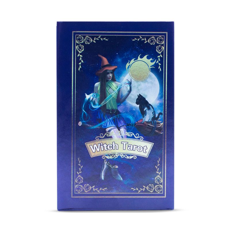 Tarot feuille métallisée violette – Sorcière – avec livret